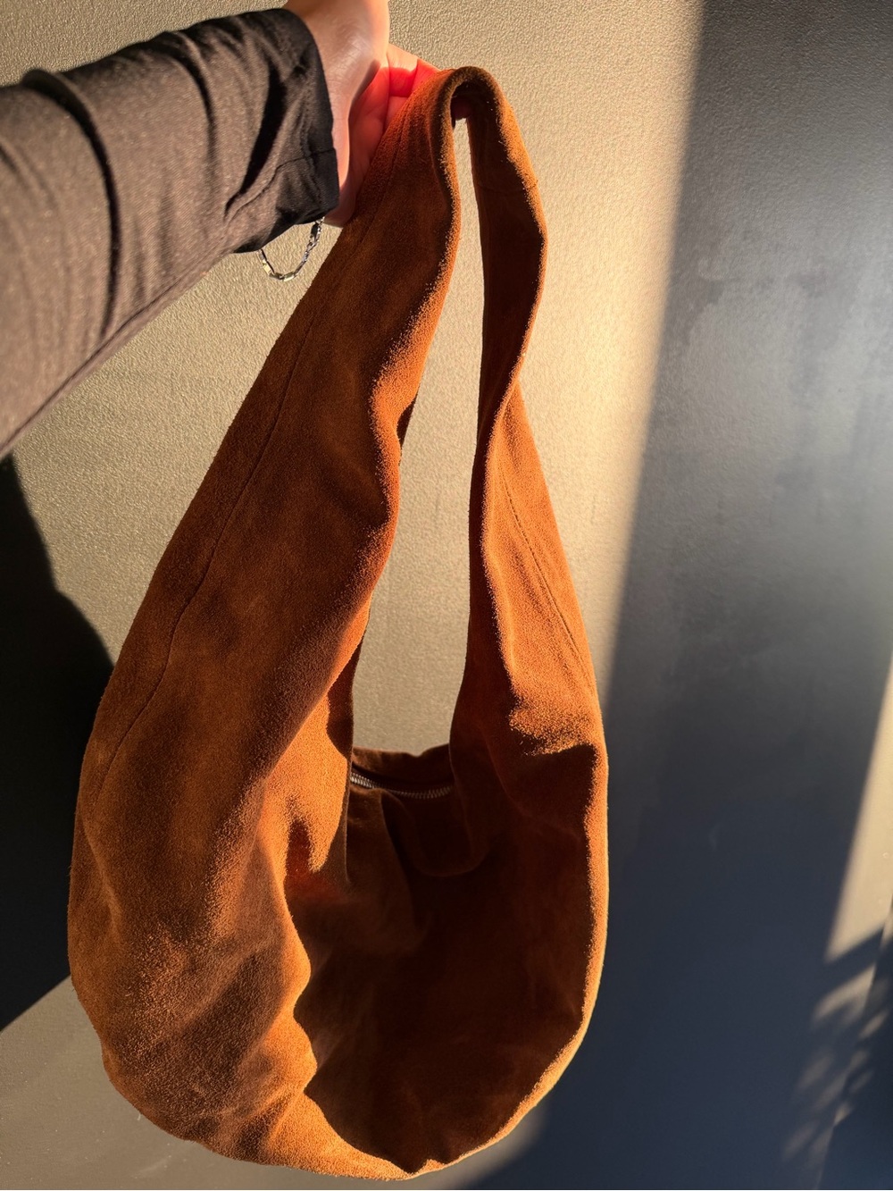 Brown Suede Hobo Bag - Women’s Shoulder Bag Khaite dupe - Picture 3 of 6